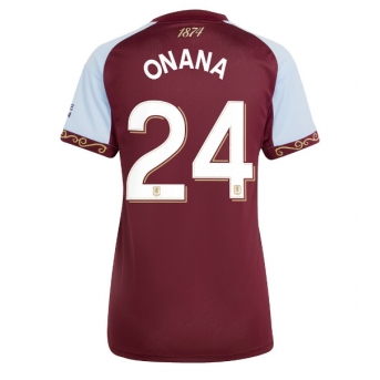 Billige Fotballdrakt Aston Villa Amadou Onana #24 Replika Hjemmedrakt Dame 2025-26 Kortermet